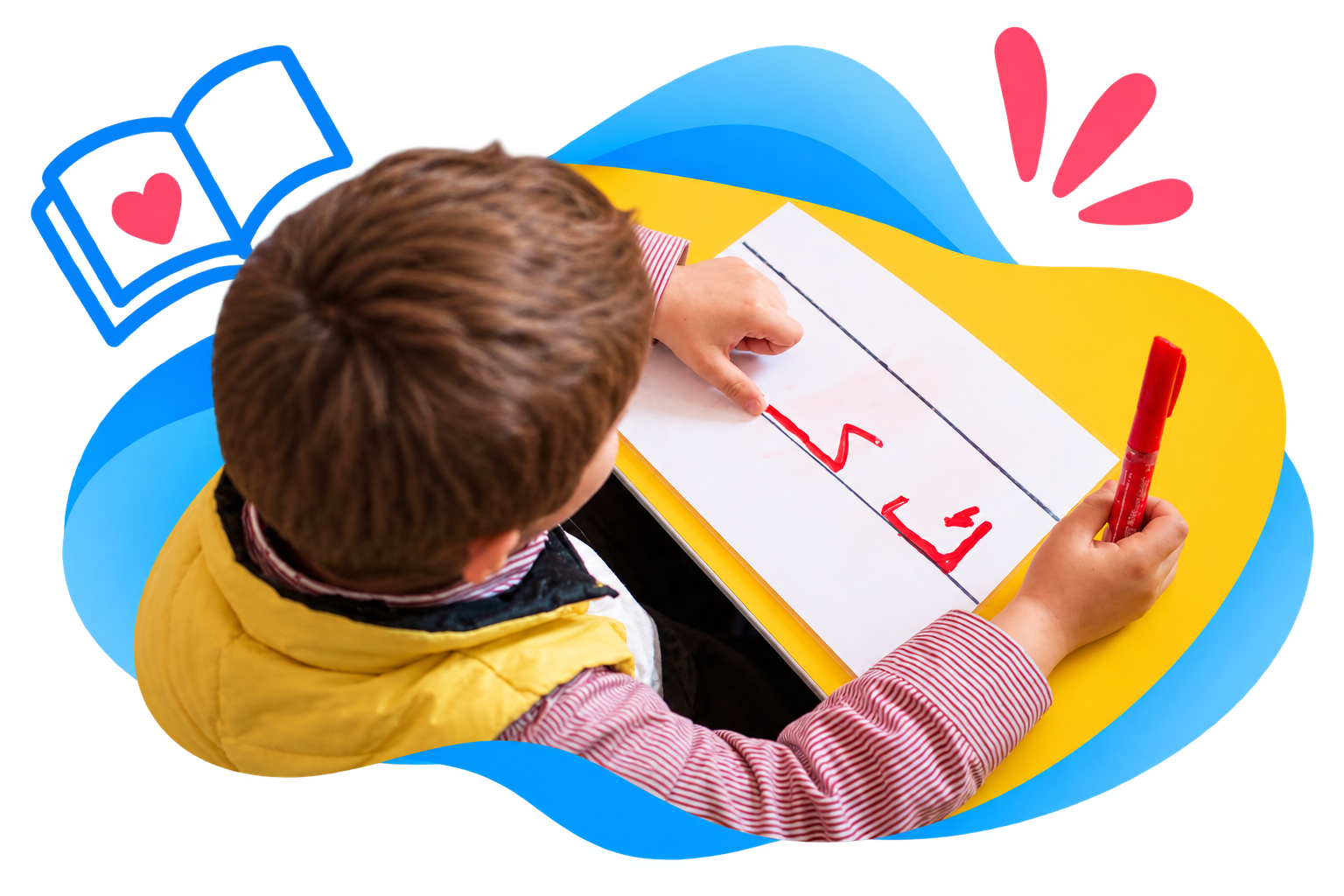 Niño realizando una actividad de aprendizaje