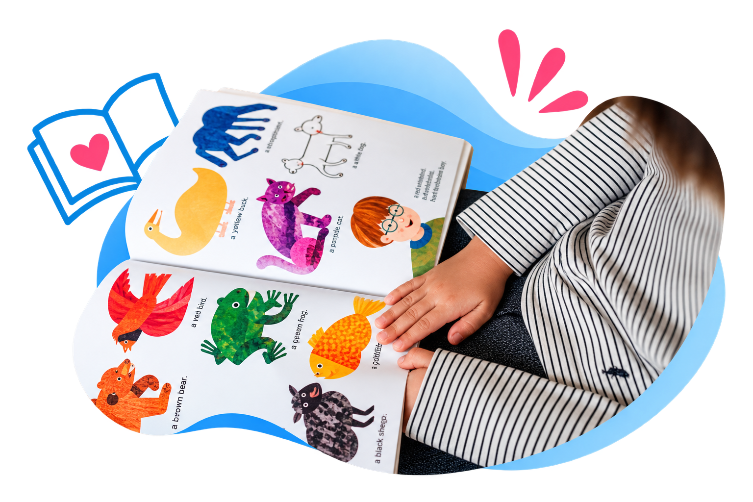Niño leyendo un libro ilustrado